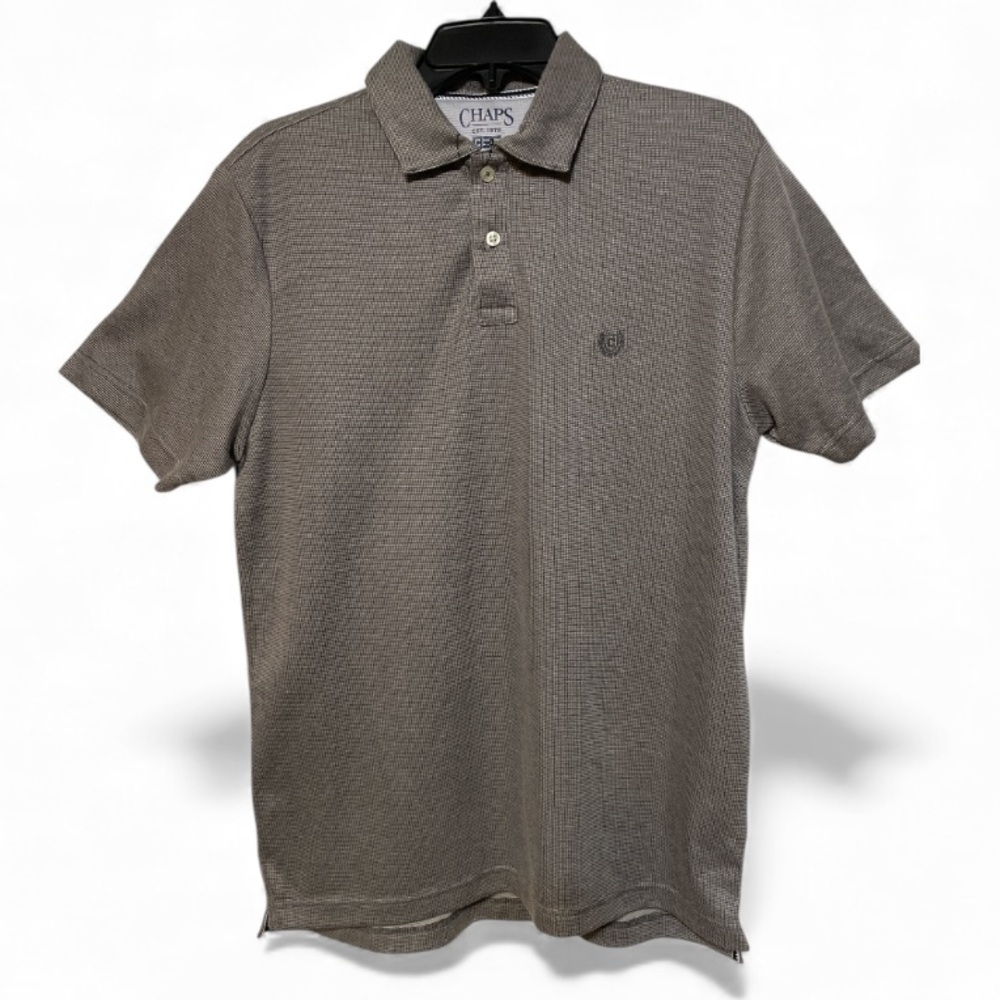 NWT Men's Chaps Seacoast Wash Polo, Gray Textured, Size Medium
